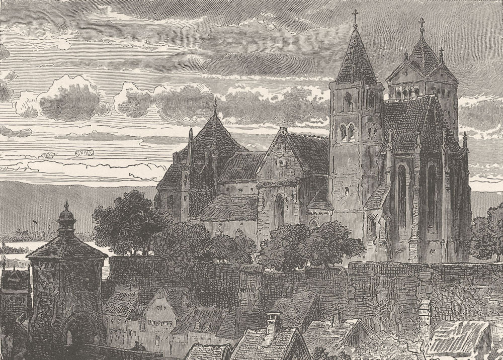 GERMANY. Old Breisach 1903 antique vintage print picture